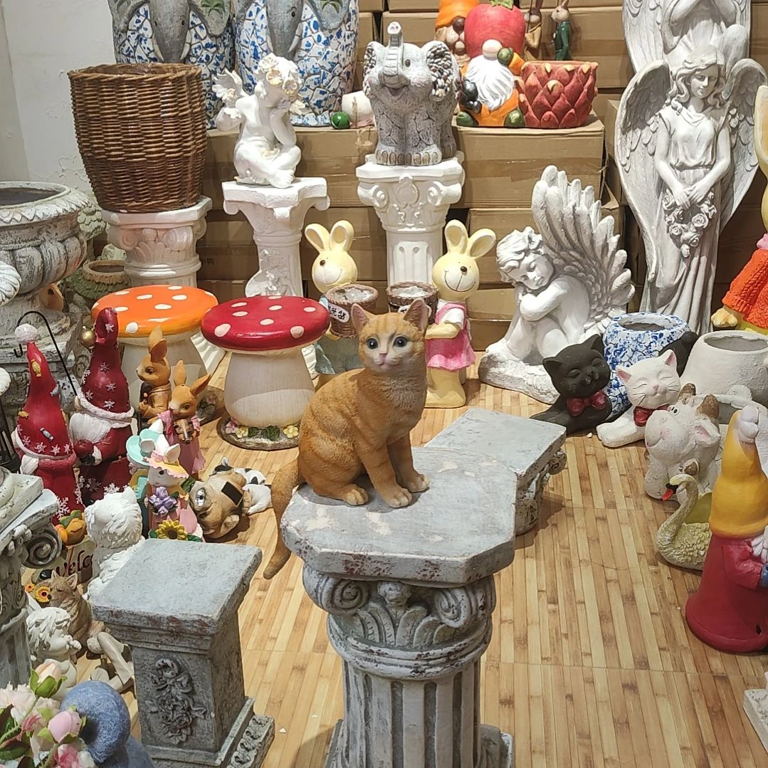 合成树脂树脂橘猫摆件一个