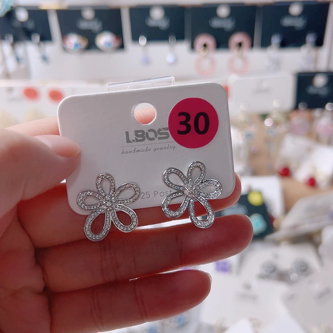 锆石纯铜合金耳环