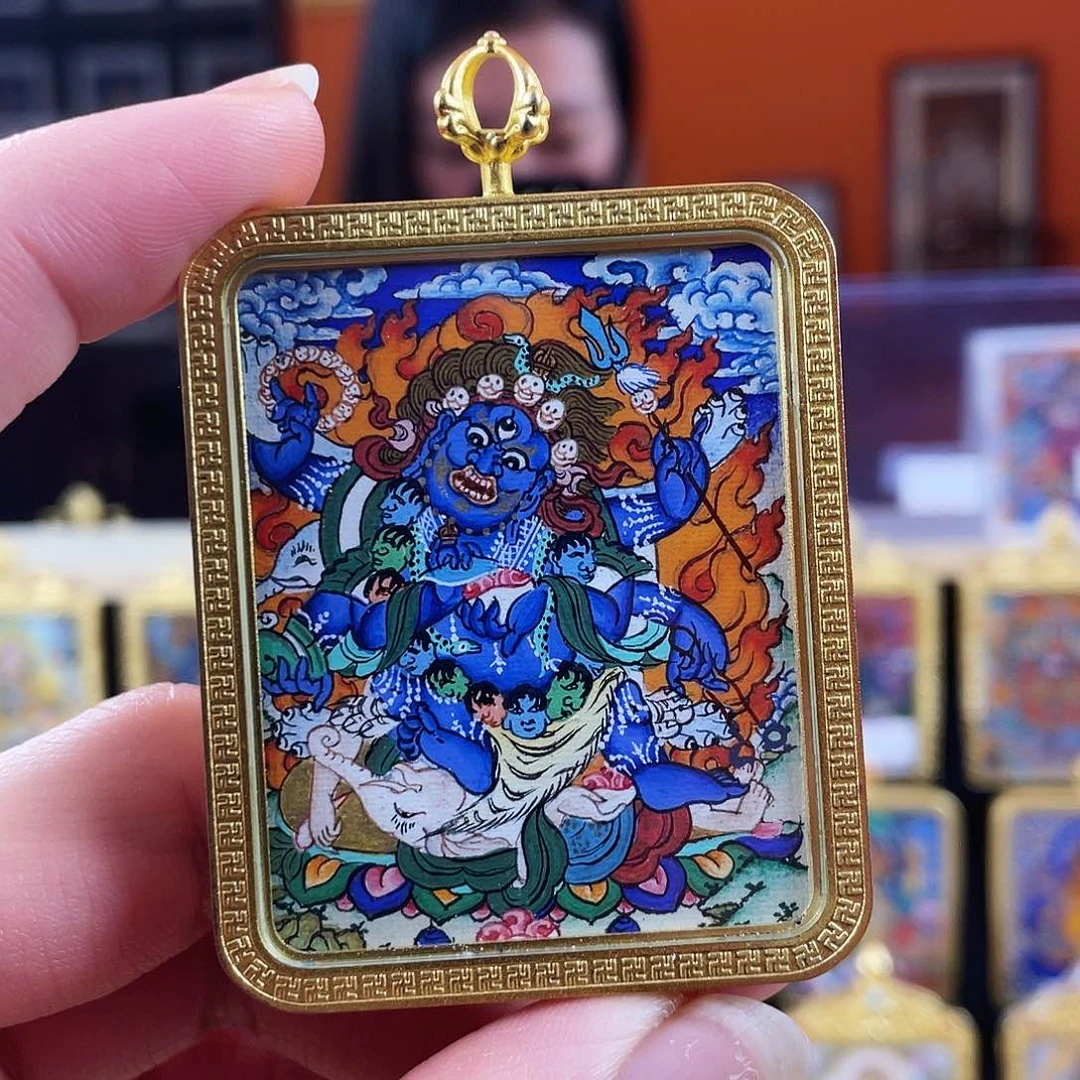 吊坠热贡纯手绘大黑天