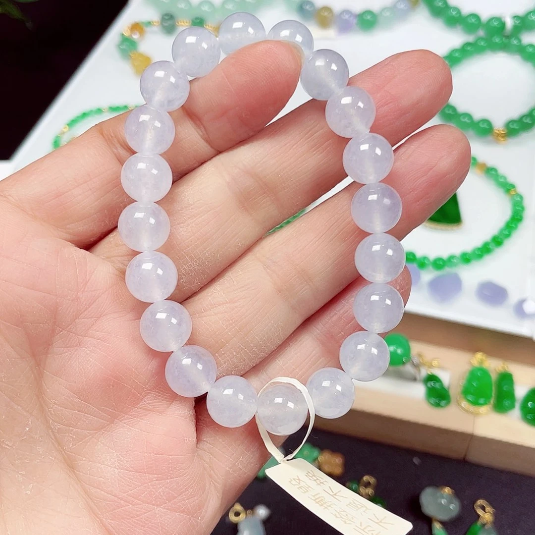 翡翠未镶嵌手链天然缅甸翡翠A货卡9.6