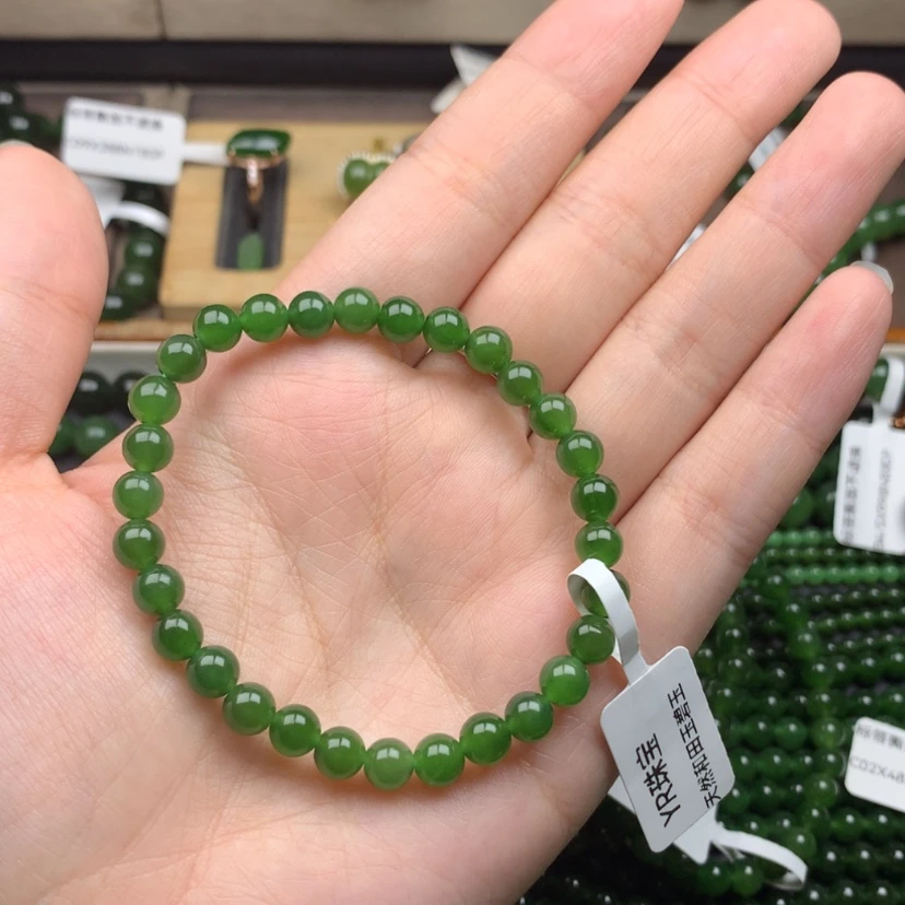 【闪购商品】未镶嵌手串和田玉（碧玉）马*龙6m