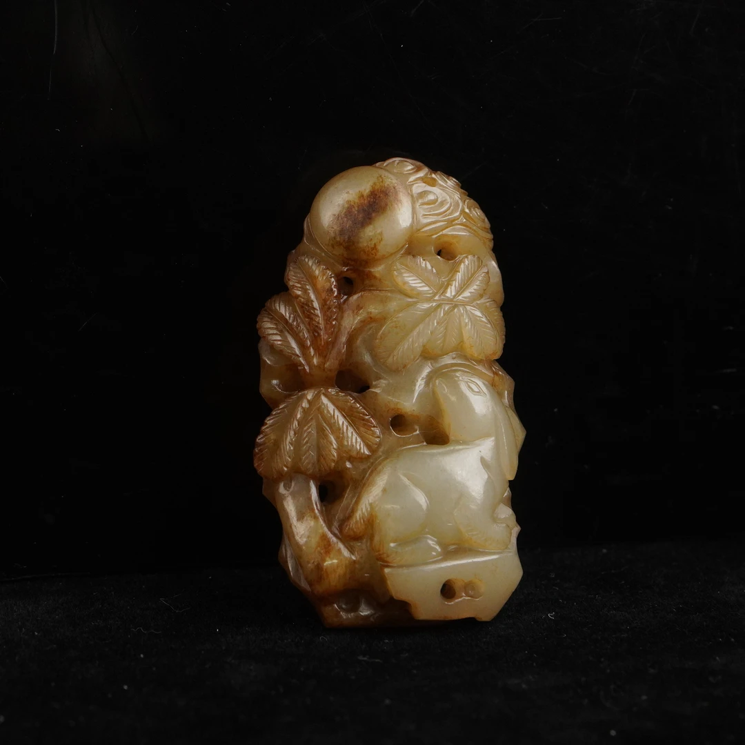 【明】玉兔望月佩（重40g）QTY574