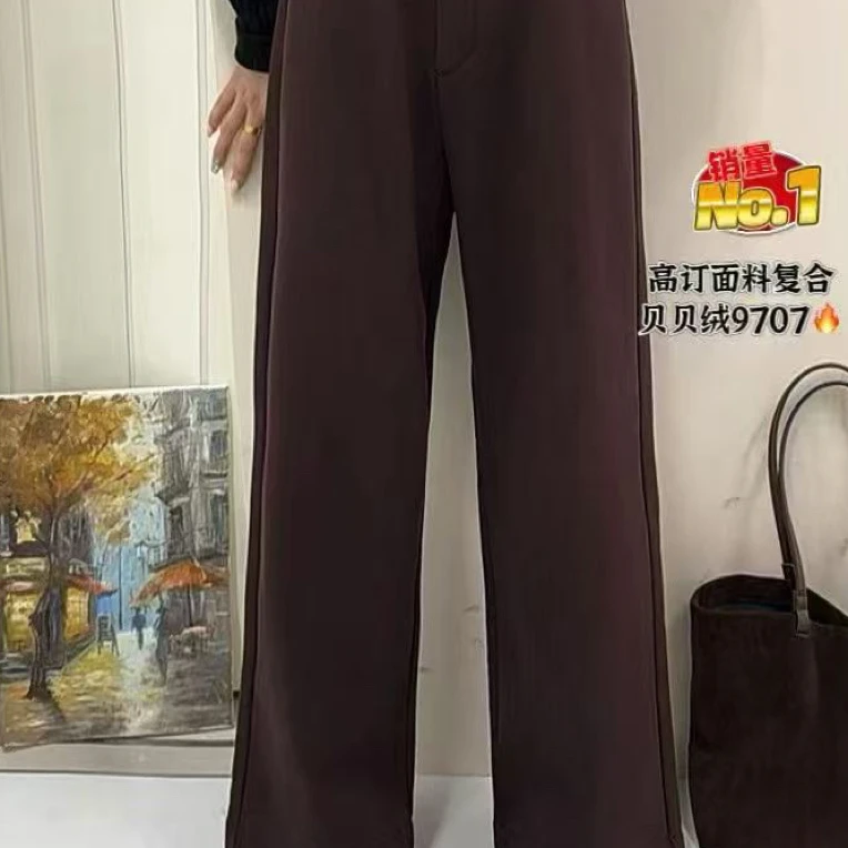 邹先森9707-28(加绒加厚)冬季简约风休闲裤百搭长裤加绒保暖垂感