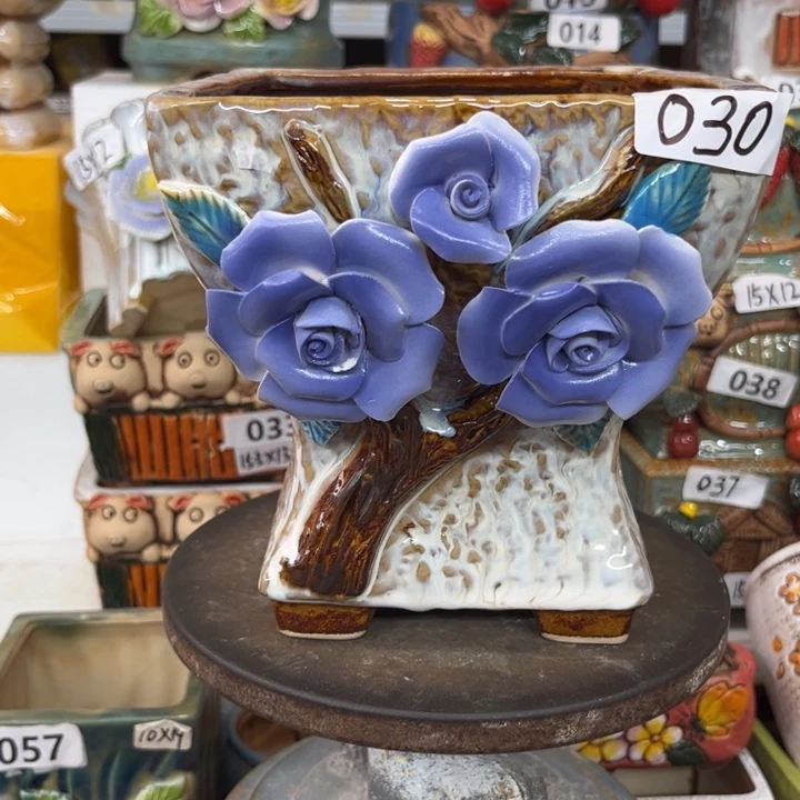 紫砂花盆粗陶材质多肉花盆