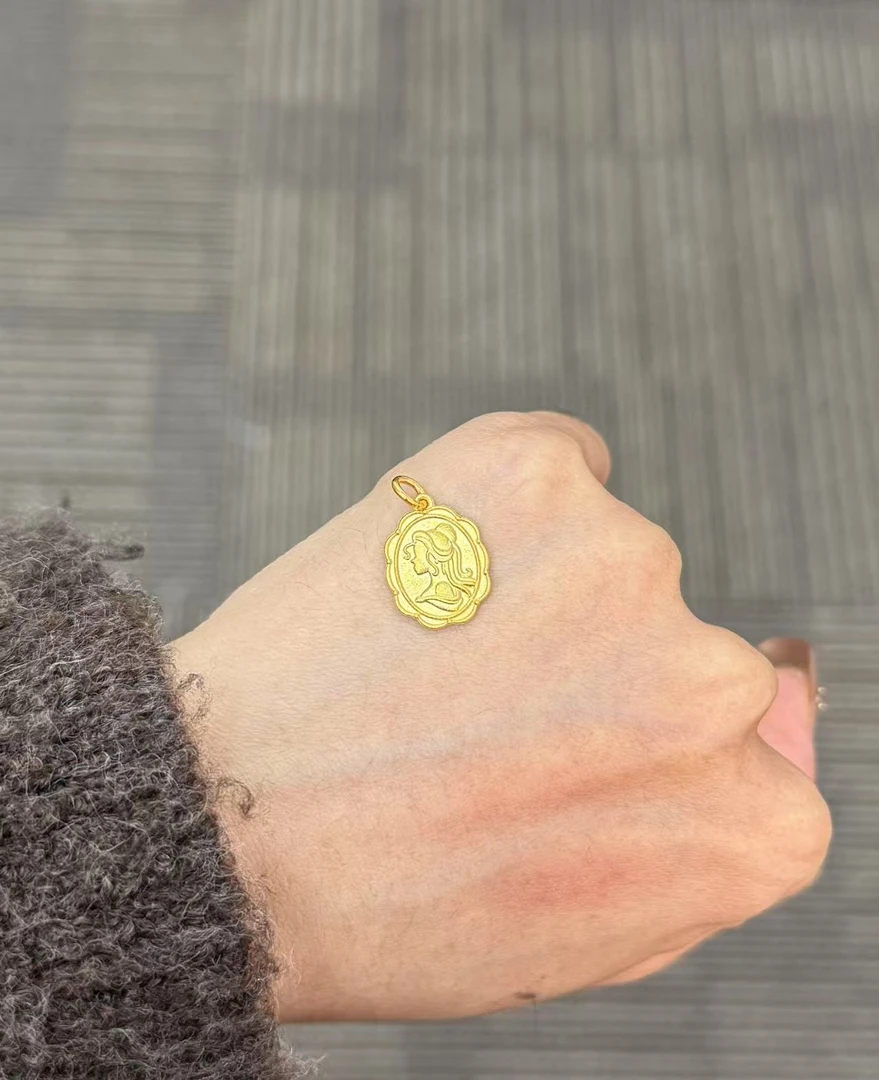 足金999 玫瑰公主牌吊坠
