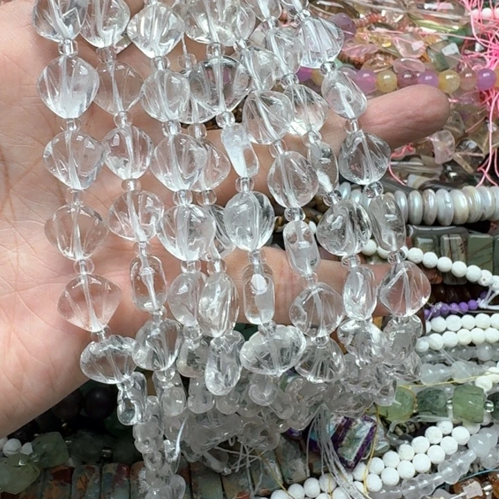 未镶嵌玛瑙/玉髓珠宝半成品一条14mm白水晶