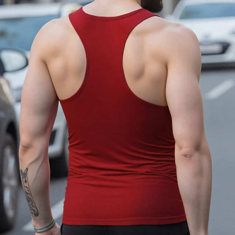 男士舒适工字背心休闲健身房运动透气打底衫夏季弹力修身跨栏背心