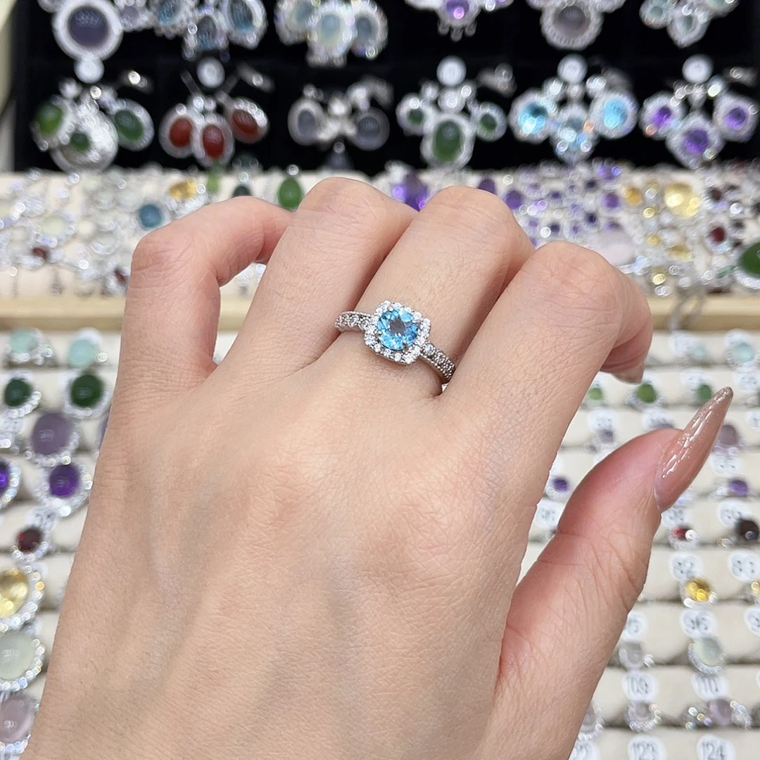 银S925镶嵌托帕石戒指