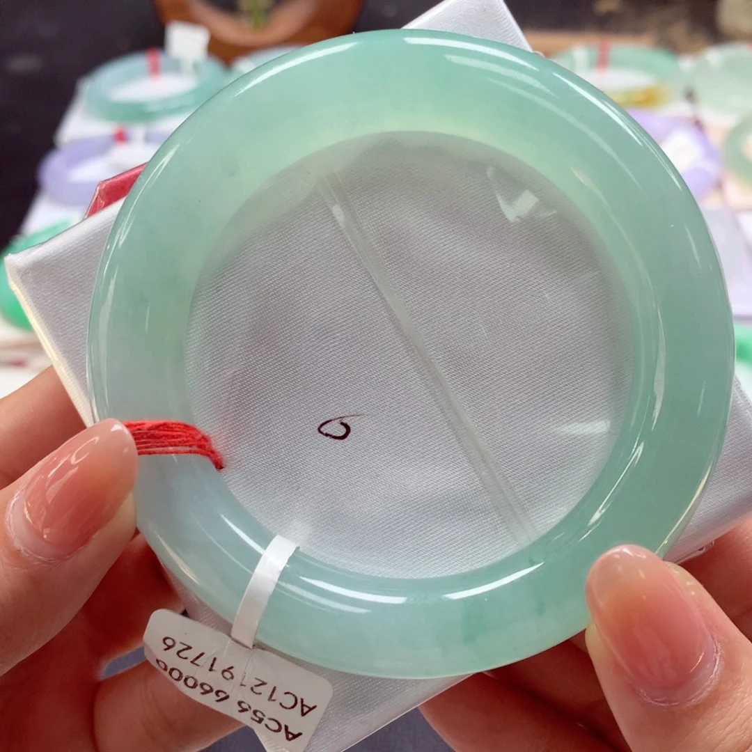 翡翠手镯未镶嵌56胖圆（26）15号