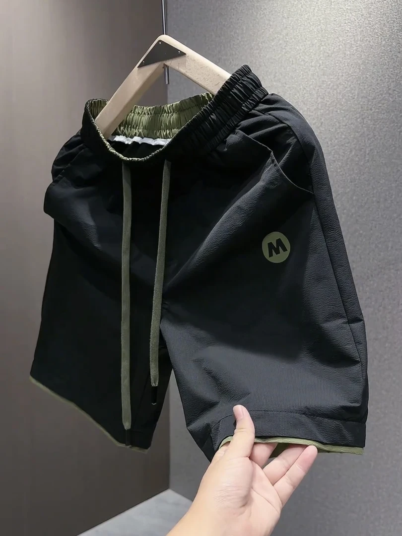 夏季新款短裤男士五分裤纯色中裤潮牌潮流透气宽松百搭休闲短裤男