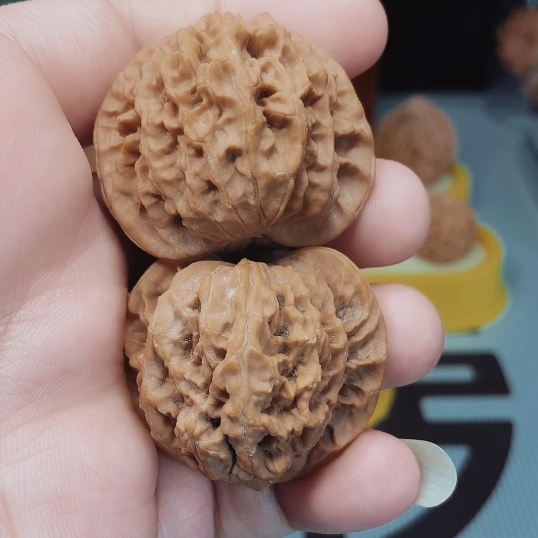 披***?蟠龙纹核桃手把件！