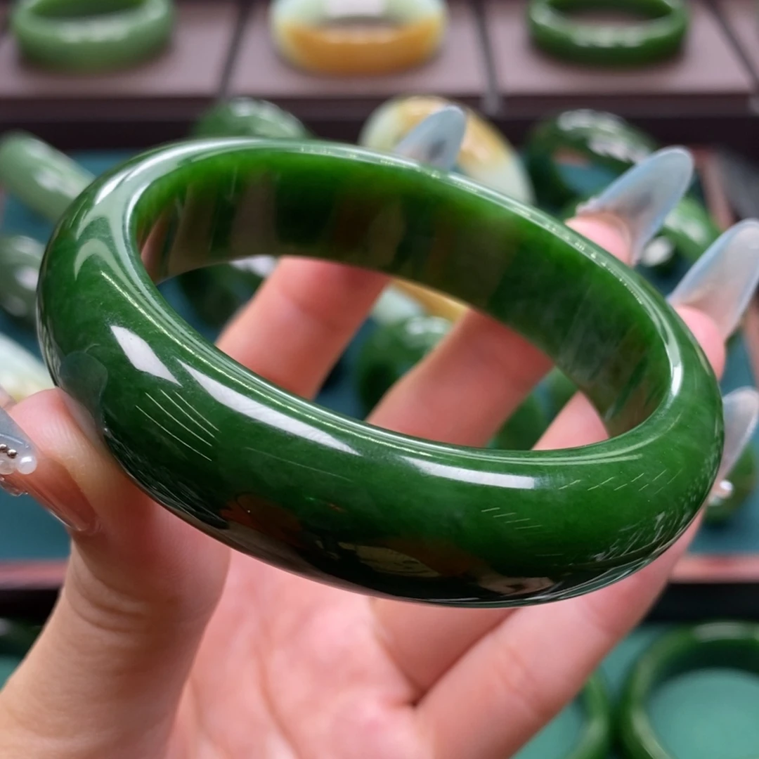 和田玉（碧玉）未镶嵌手镯5960