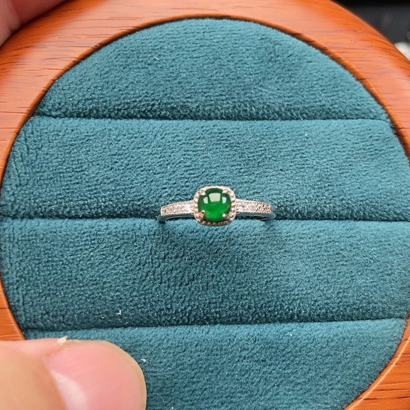 【闪购商品】翡翠戒指银S925镶嵌兮兮