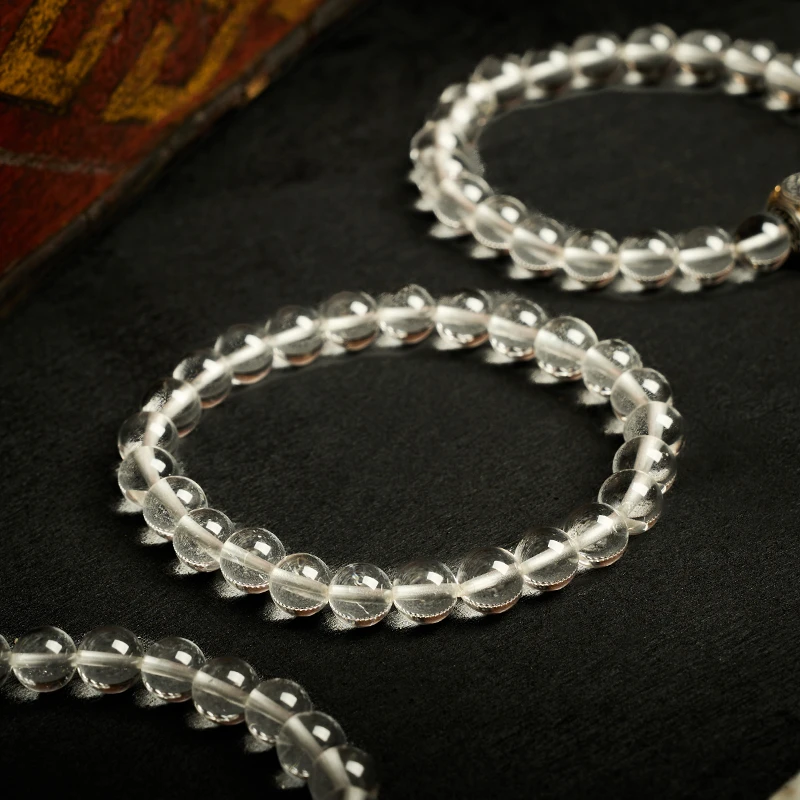 龙铭鹤【喜马拉雅白水晶 — 藏晶 】 白水晶手串 清灵冰透 时尚百搭