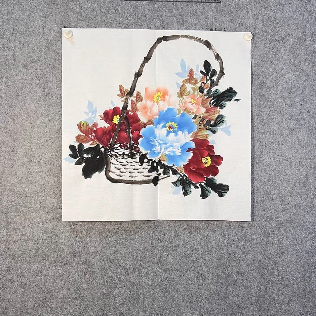 国画627 花鸟在树丛的顶端鸣叫叫声响