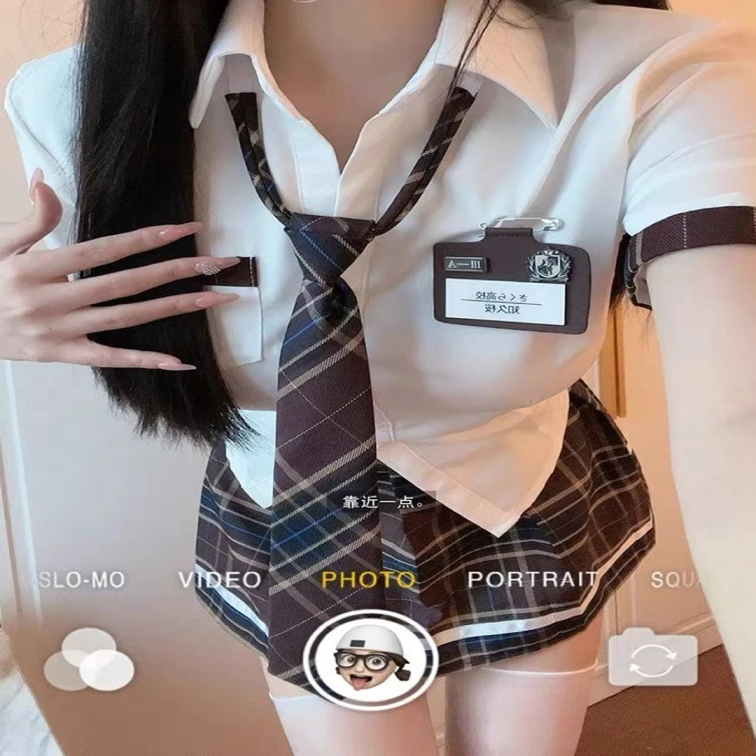 【cos制服】JK制服性感衬衫校服学生妹学院风萝莉套装格子辣妹短裙