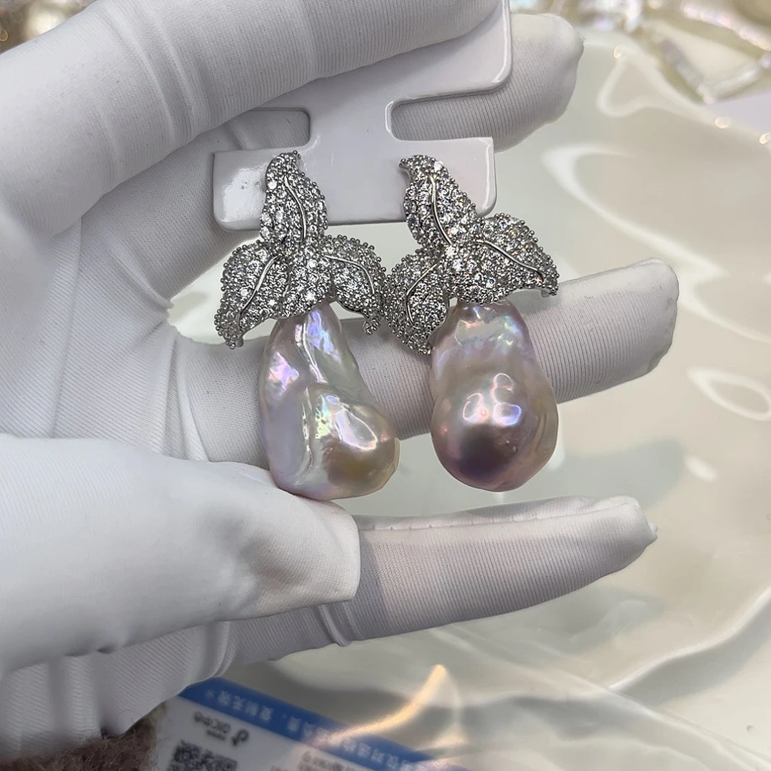 合金耳饰淡水珍珠