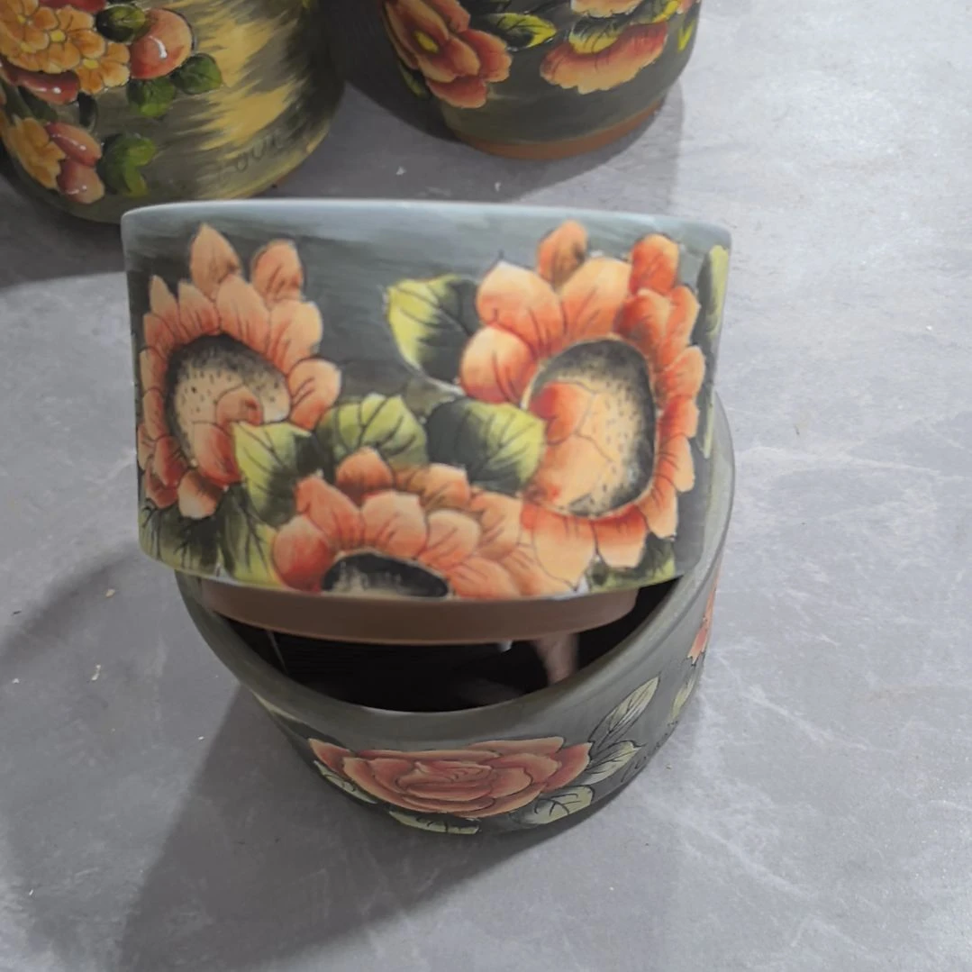 桃***泡花盆红泥景德镇花盆