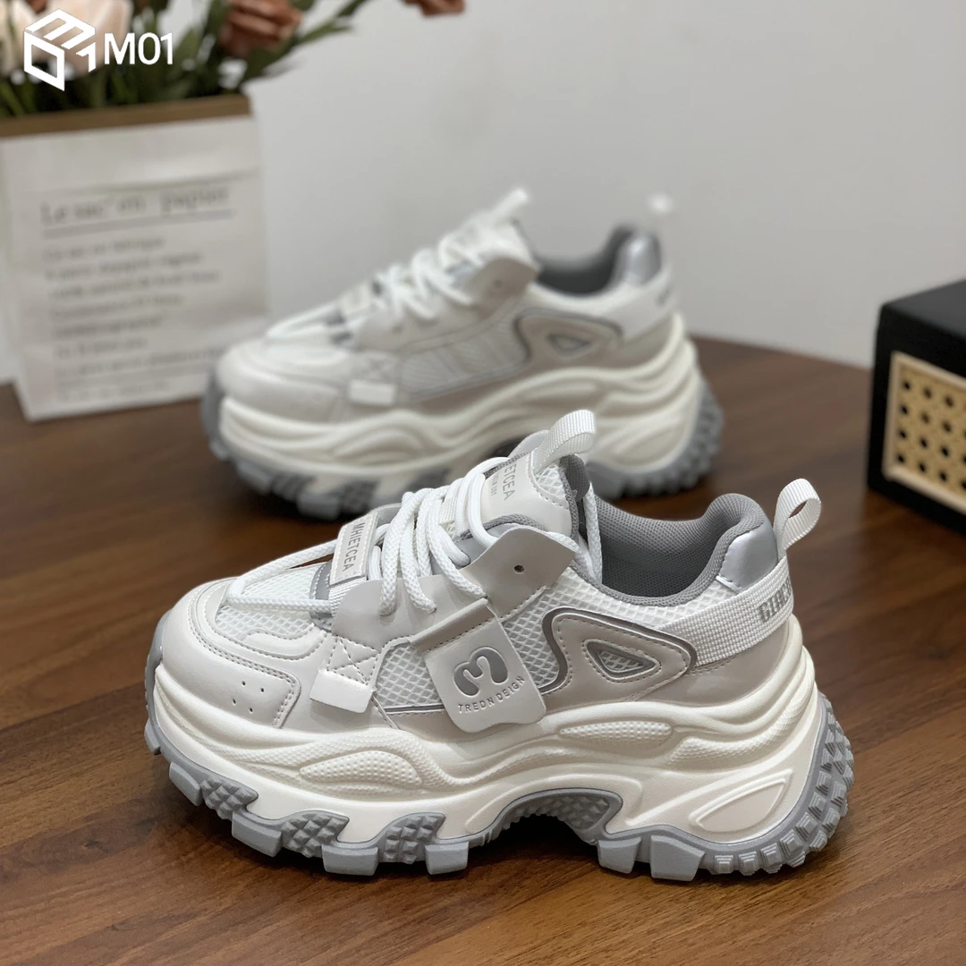 M012025春季厚底百搭增高7cm休闲鞋女新款时尚显脚小港风老爹鞋