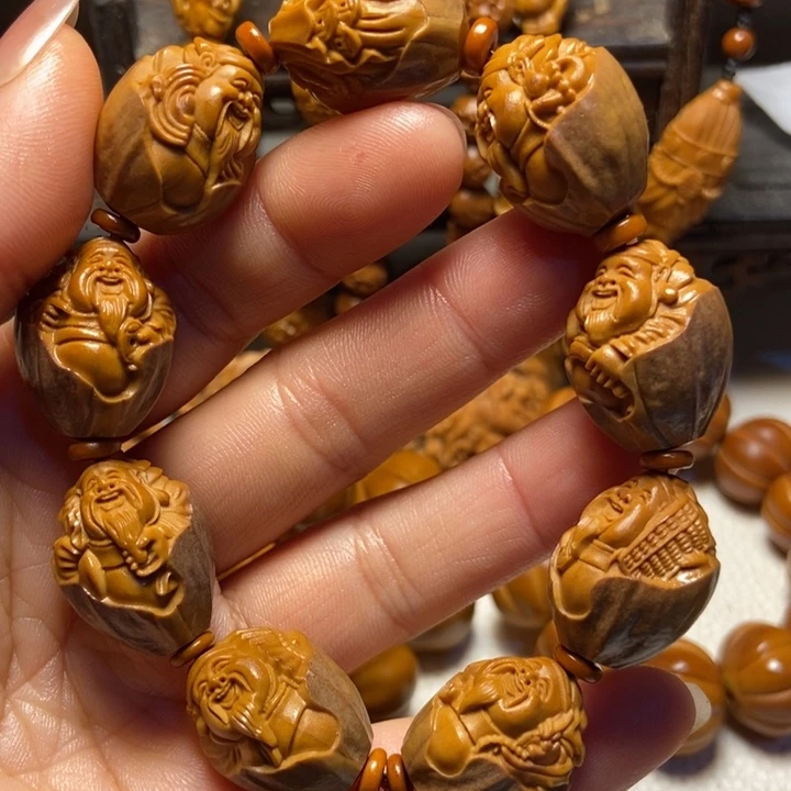 【闪购商品】橄榄核手串/手链紫皮包衣财神1.8