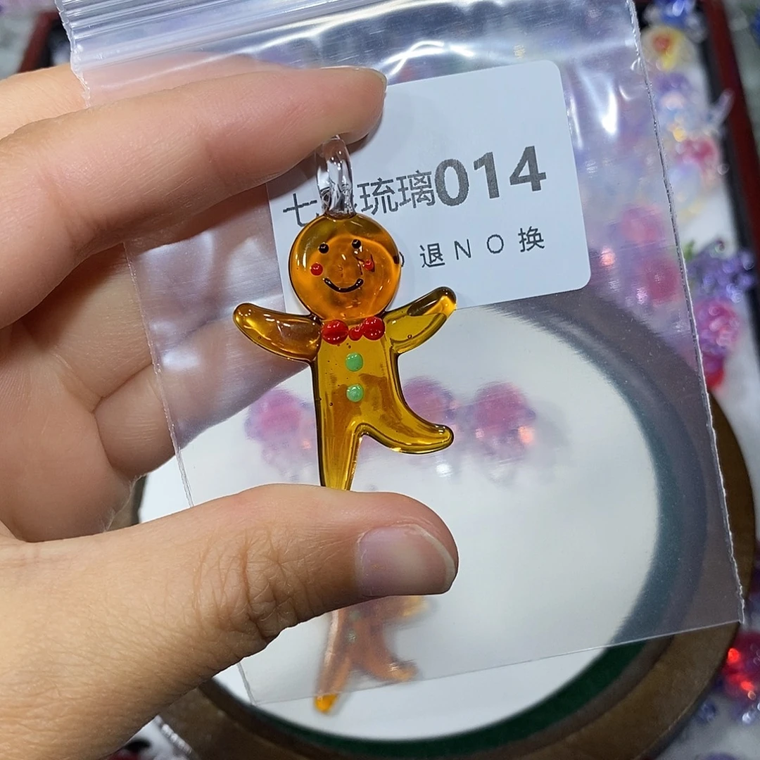 云***静颈饰玻璃14姜饼人一个