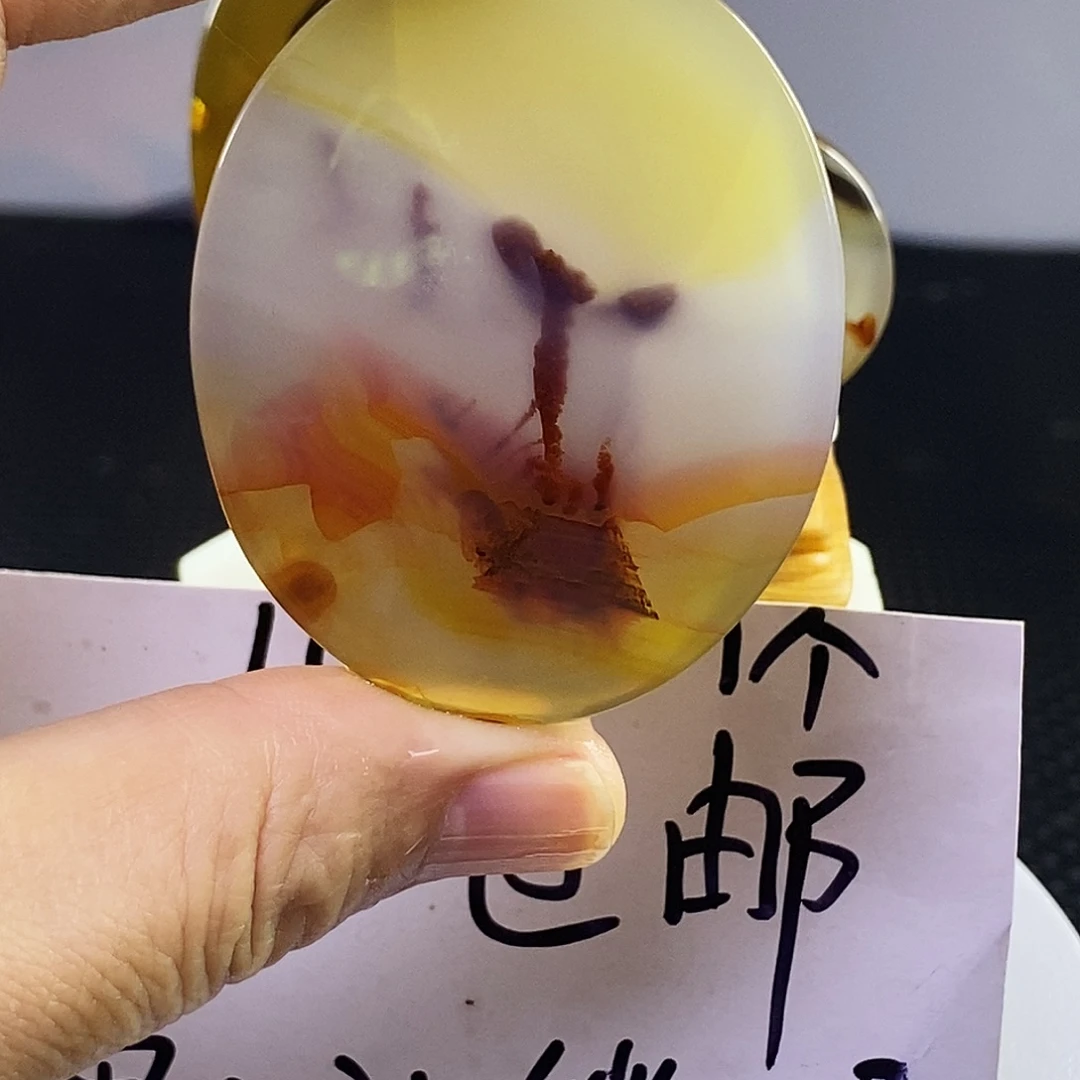 合成碳硅石非金属时尚图纹画面石饰品