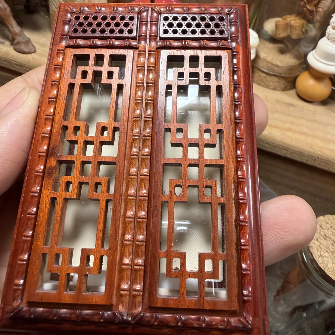 红木黄蛉盒张圣林鸣虫用具海派虫具镶嵌蜜胺90*60*19