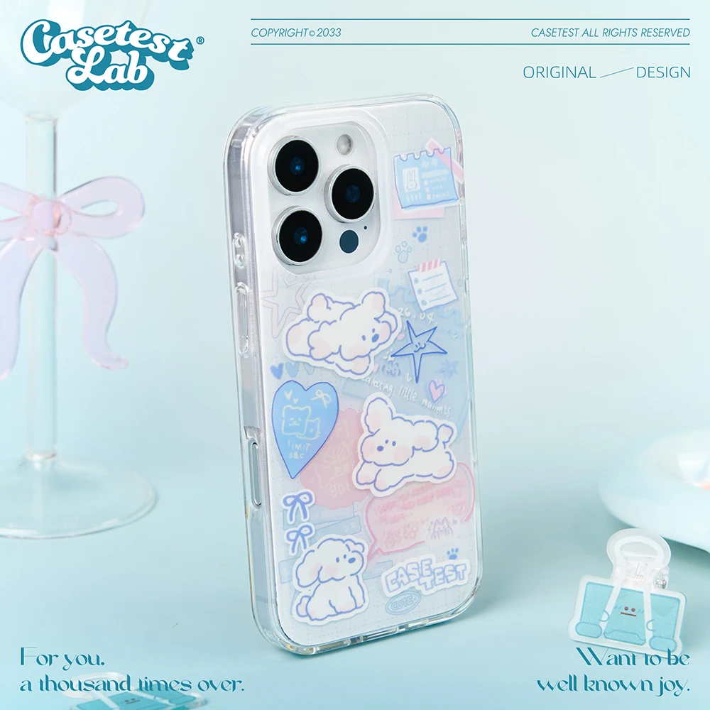 壳试验小狗手帐双层适用iPhone17 16 15promax手机壳卡通可爱ins