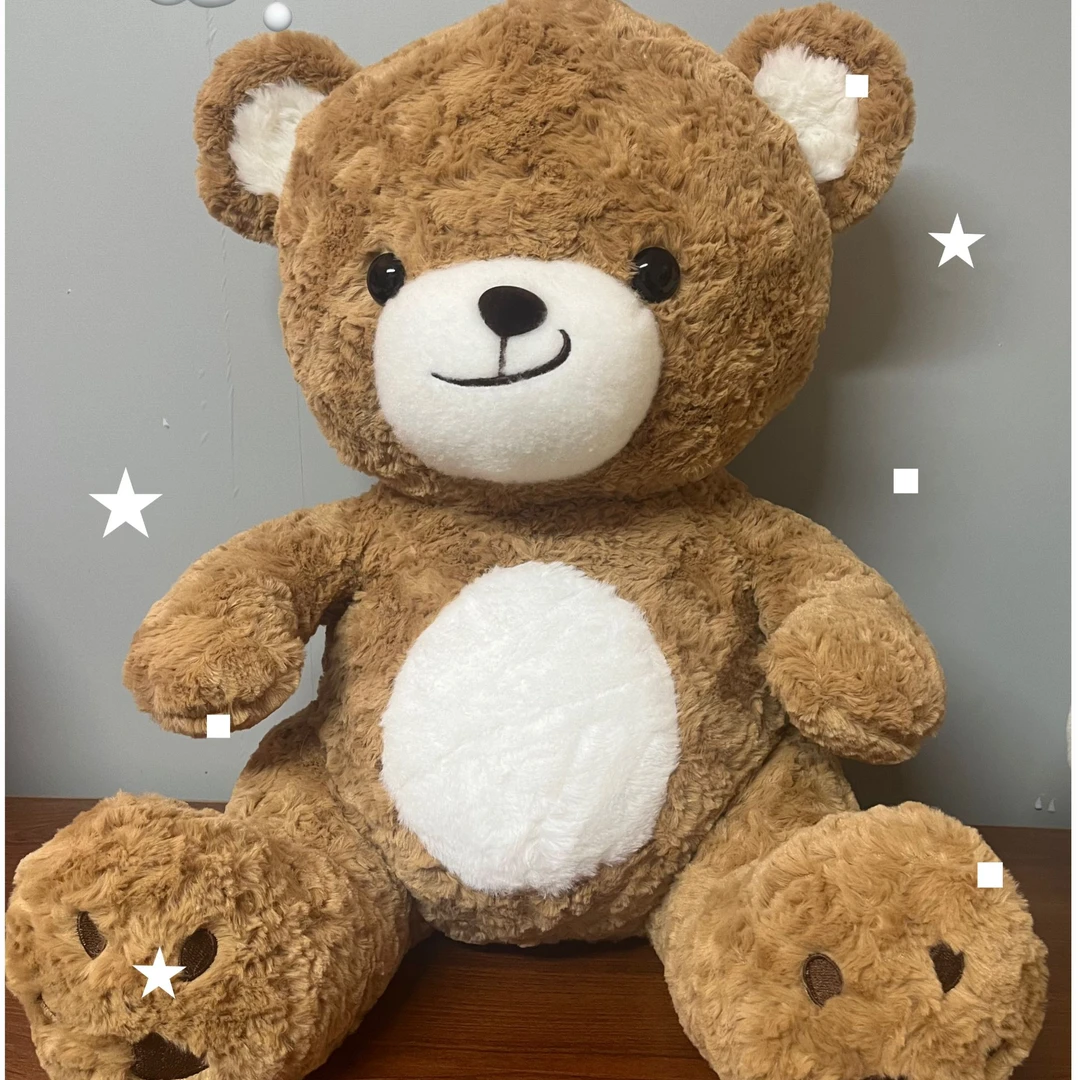 可爱呆萌背带裤衬衫泰迪熊毛绒玩具女生睡觉抱枕生日礼物