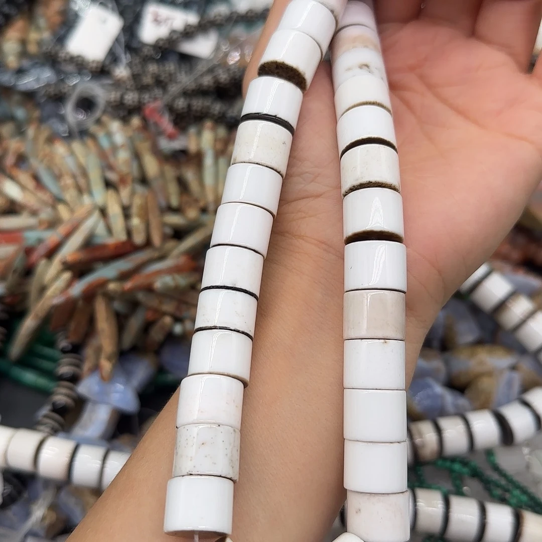 玛瑙/玉髓合金珠宝半成品西亚剁珠14mm一条