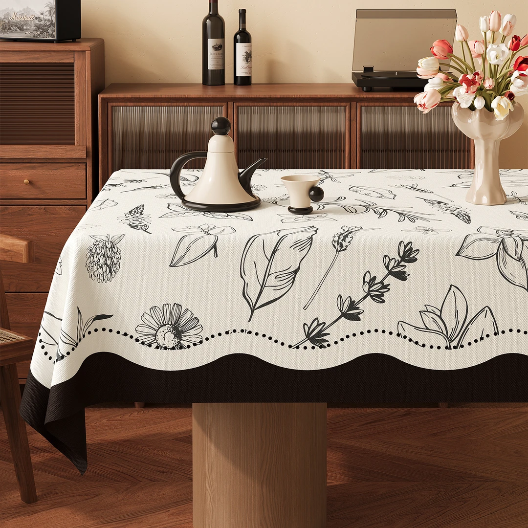 法式复古桌布免洗防水防油防烫长方形餐桌台布pvc氛围感茶几盖布