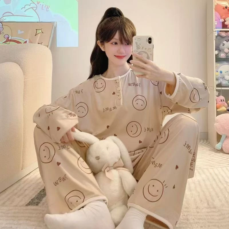 德绒笑脸睡衣套装