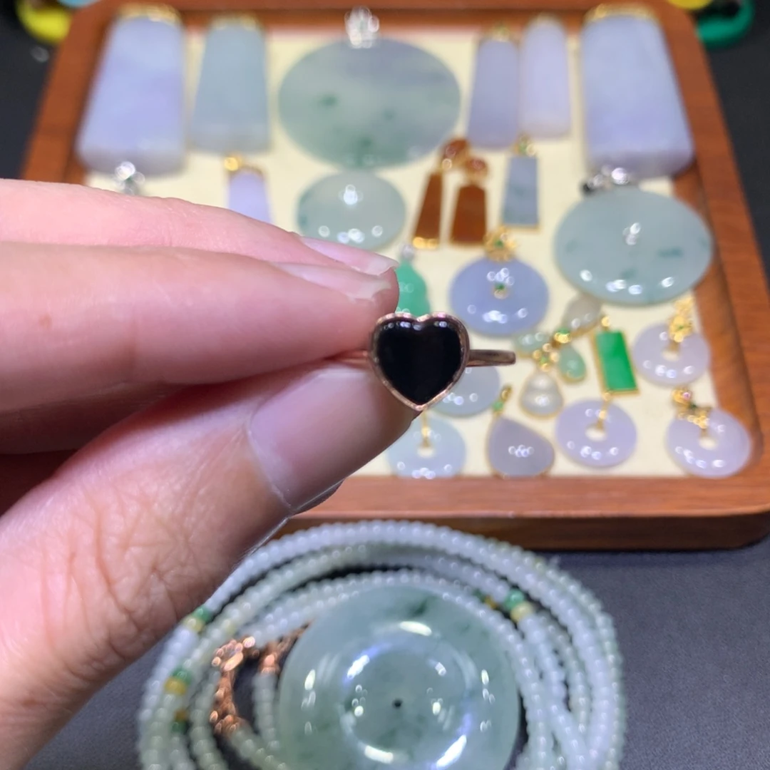 吊坠(不含链)银S925镶嵌翡翠