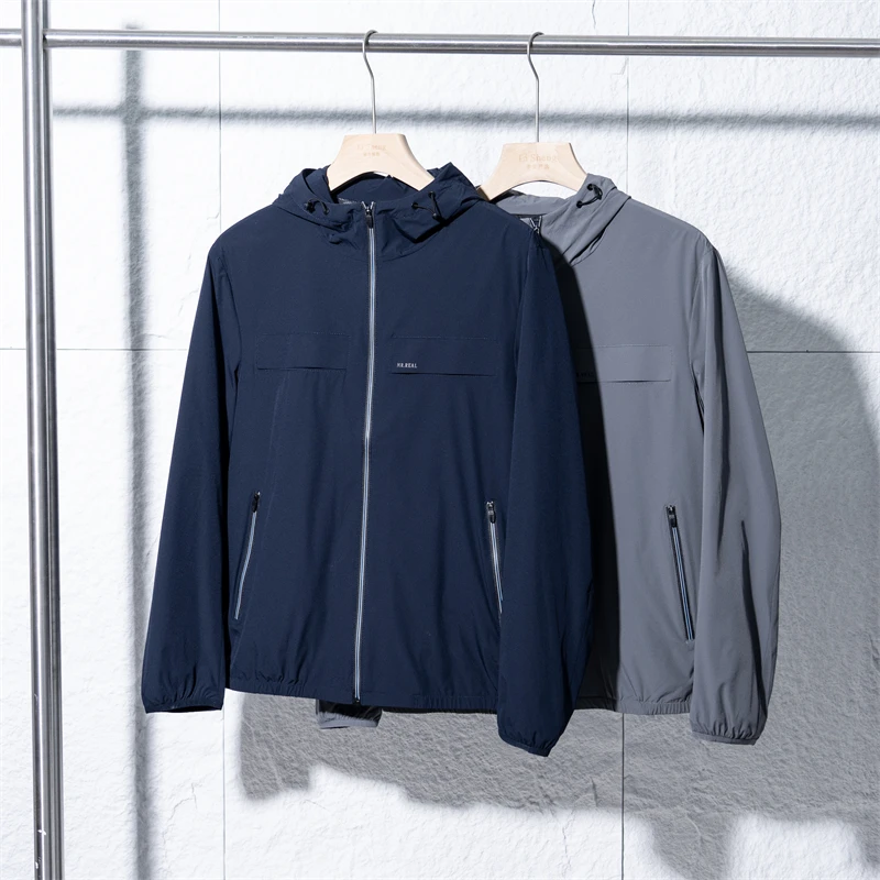 【退货补运费】春季剪标款男士简约百搭休闲薄款连帽夹克外套1JA05