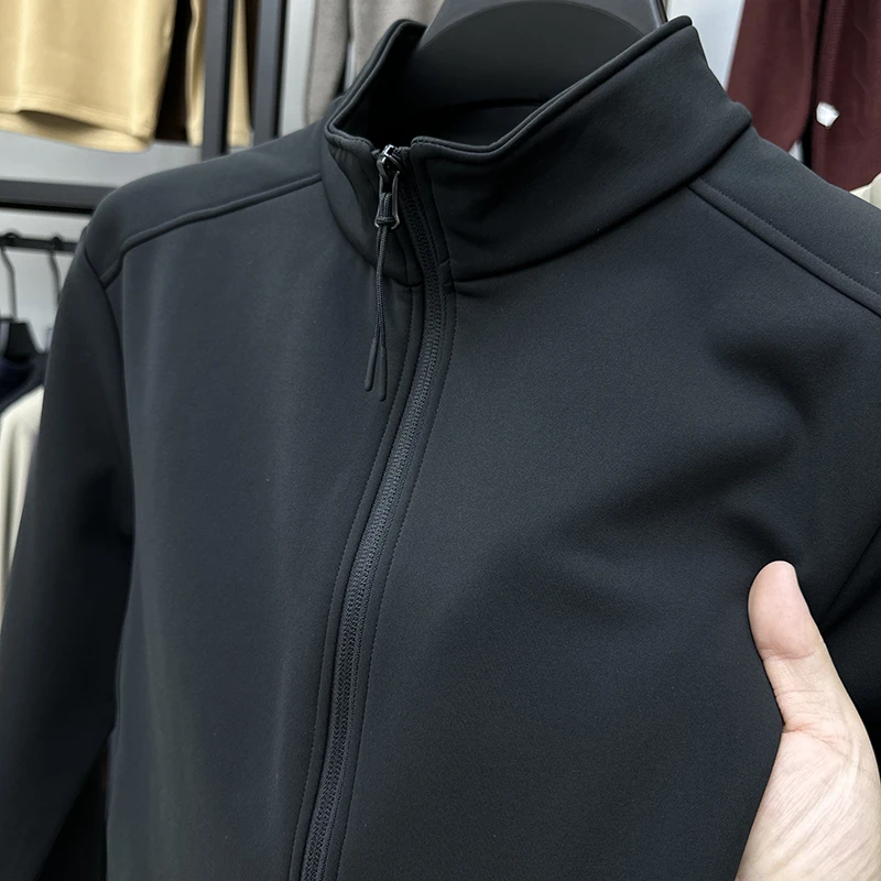 John Bunni高端拉链夹克外套男士冬季加绒保暖户外运动弹力开衫