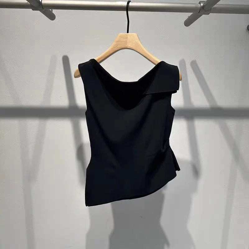 -艾家同款25不规则斜肩冰丝修身针织衫女50528190