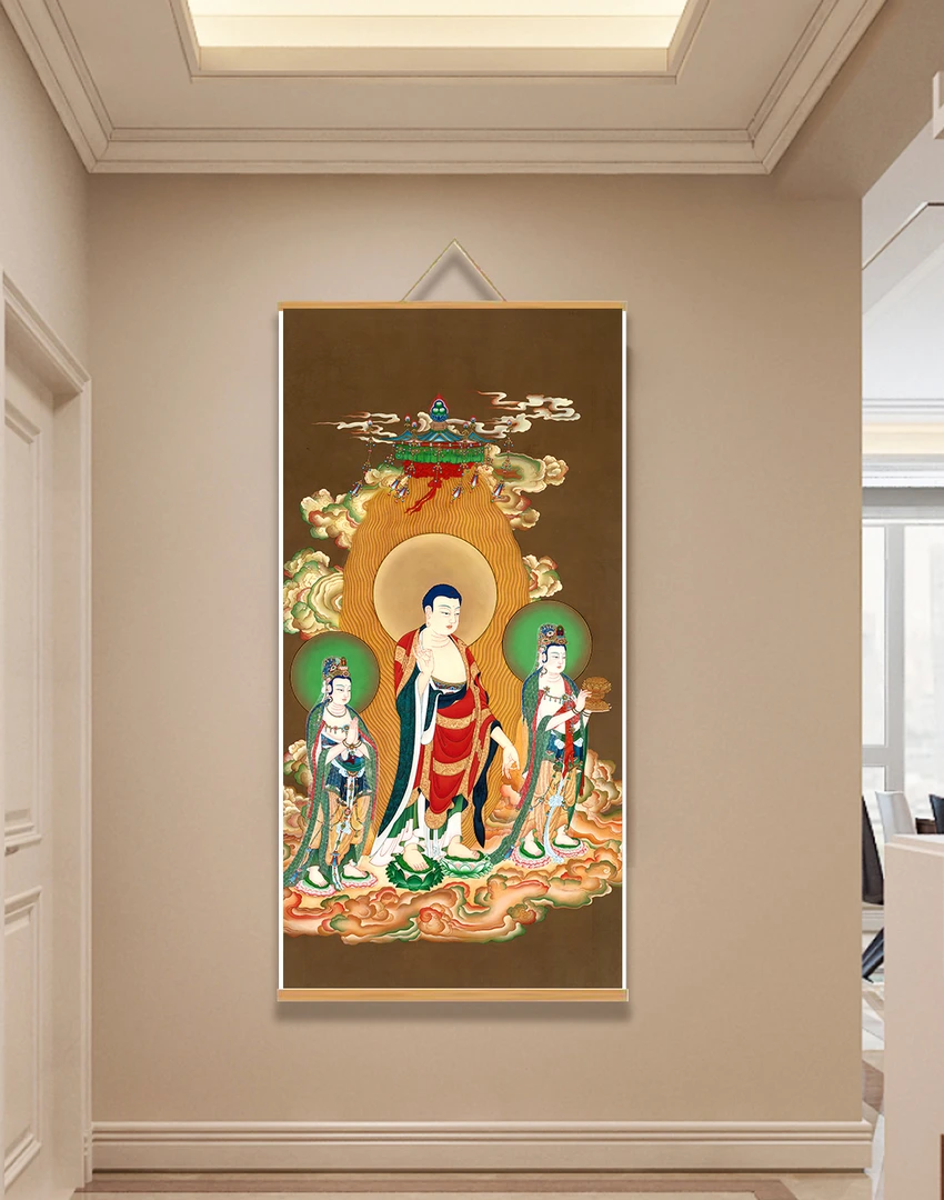 【99西方三圣】60x120cm现代简约挂轴装饰画办公室家居装饰画