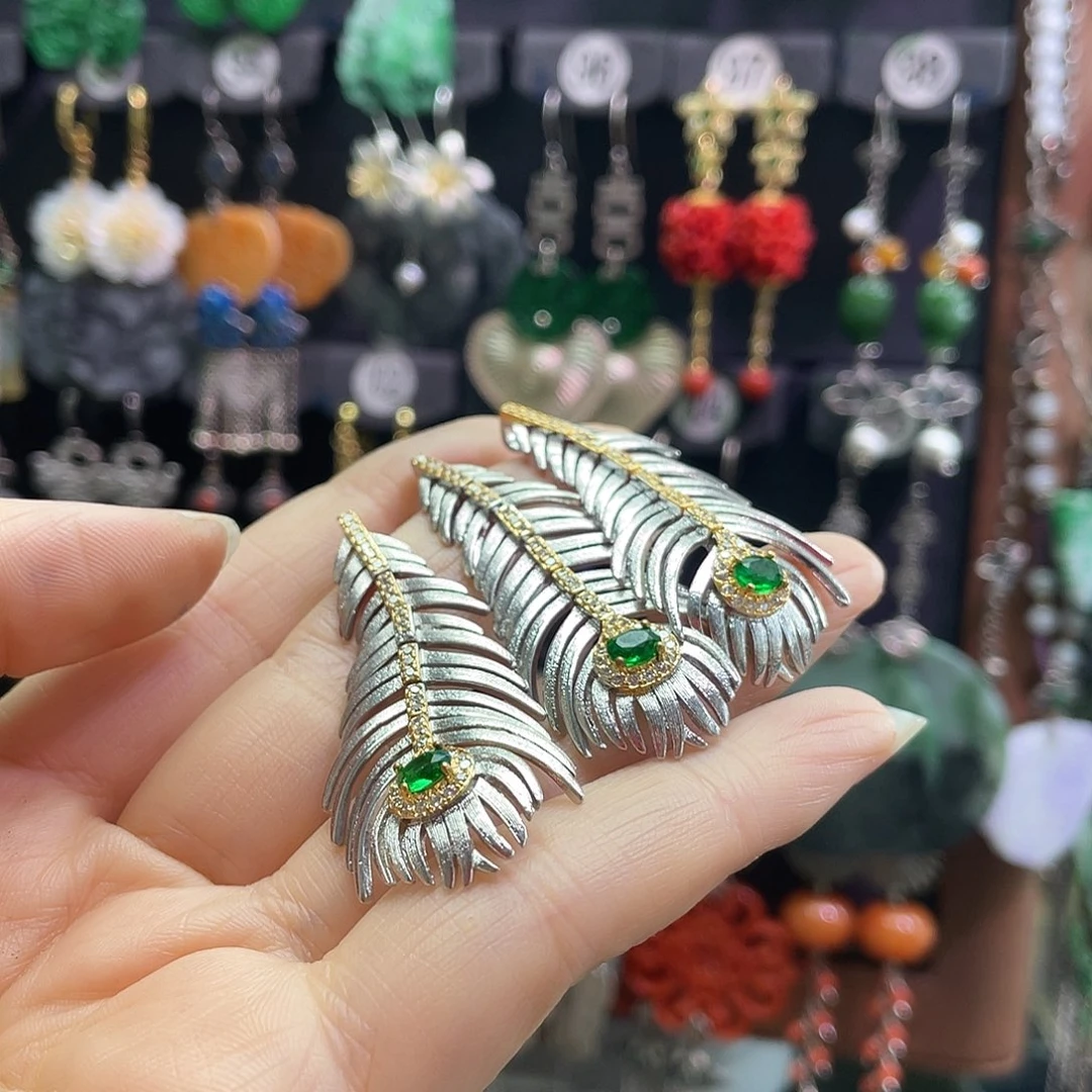 ****头和田玉银S925镶嵌耳饰051unhgh