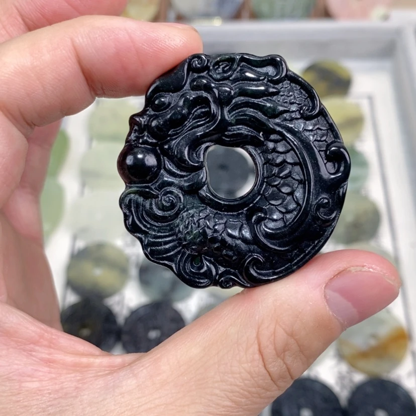 【闪购商品】岫玉未镶嵌颈饰岫玉龙鱼吊坠