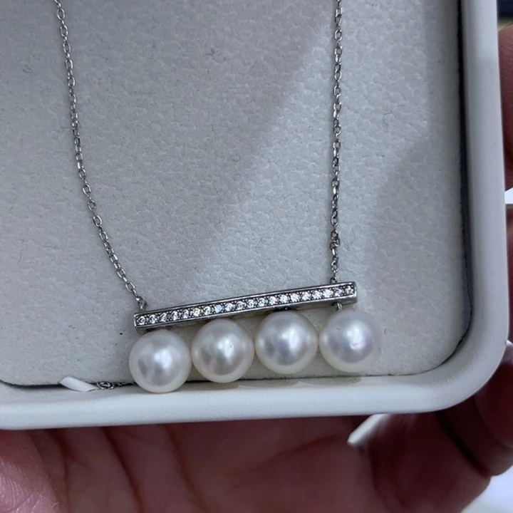 淡水珍珠颈饰银S925镶嵌