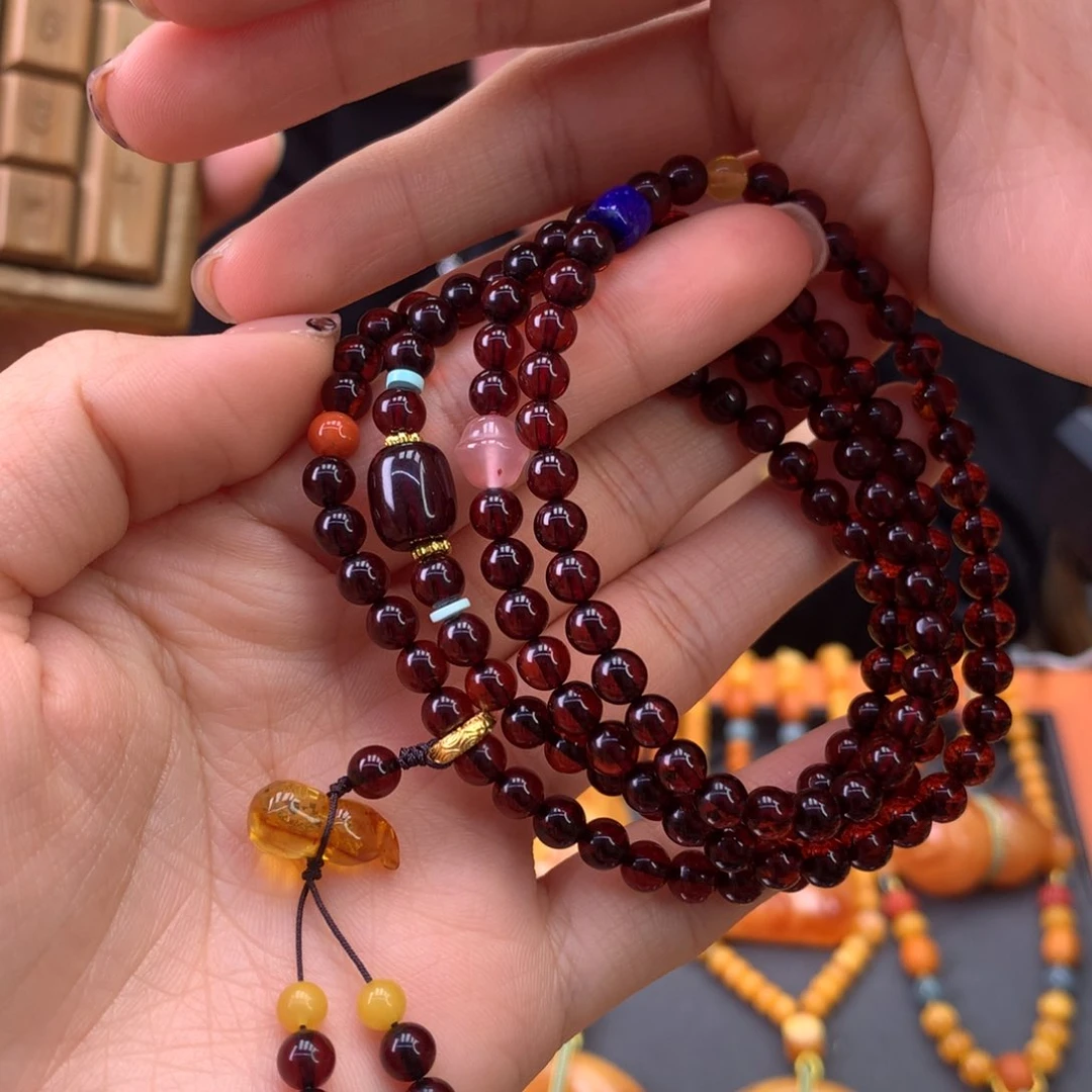 血珀手串未镶嵌多样性发