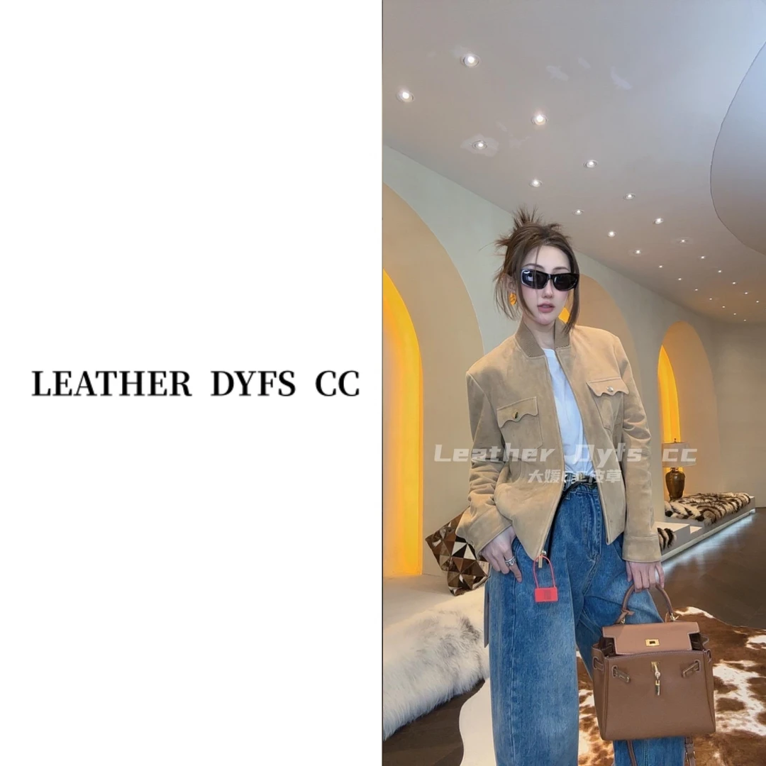 Leather Dyfs cc ""249627高奢绵羊皮真皮头层皮女装