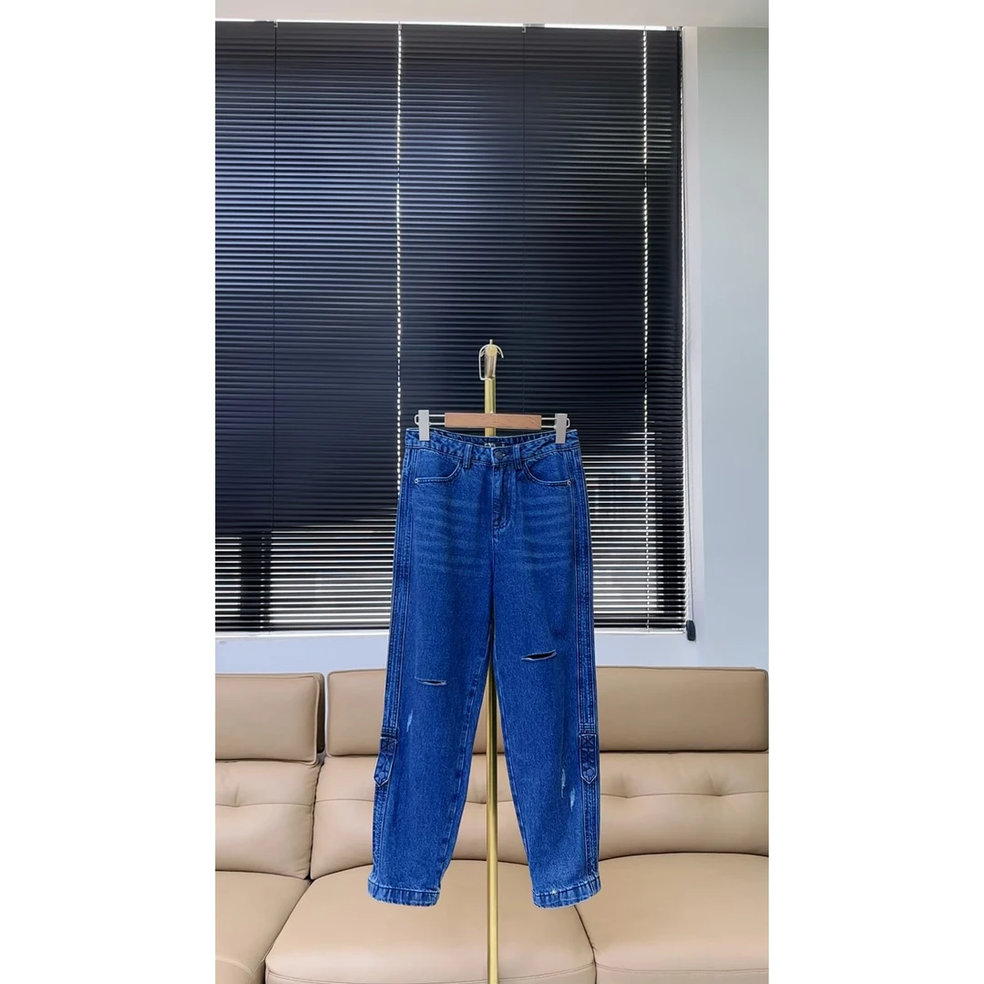 品牌原单轻奢—云上写生(剪标)——牛仔裤—深蓝—113001