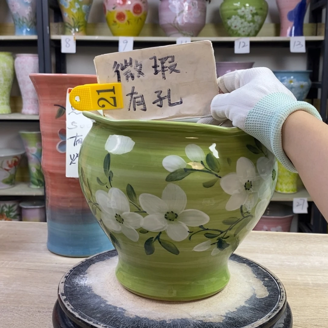 景德镇手工手绘陶瓷花盆
