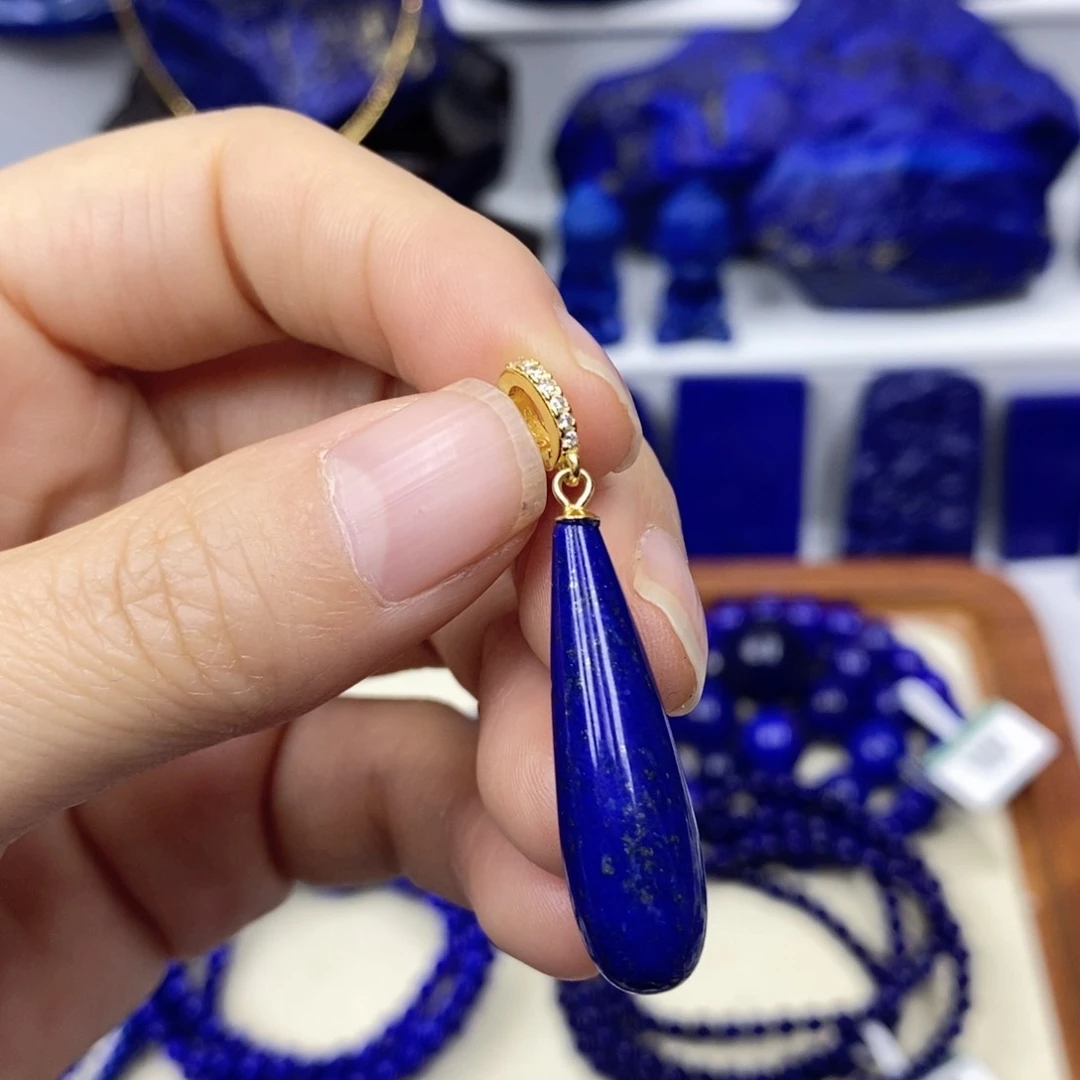 青金石颈饰银S925镀金镶嵌