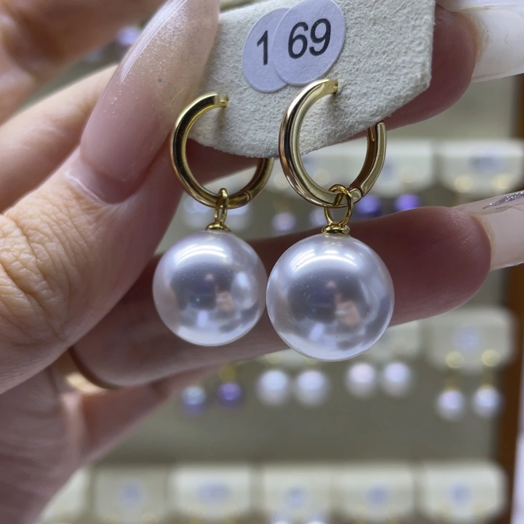 淡水珍珠耳饰银S925镶嵌