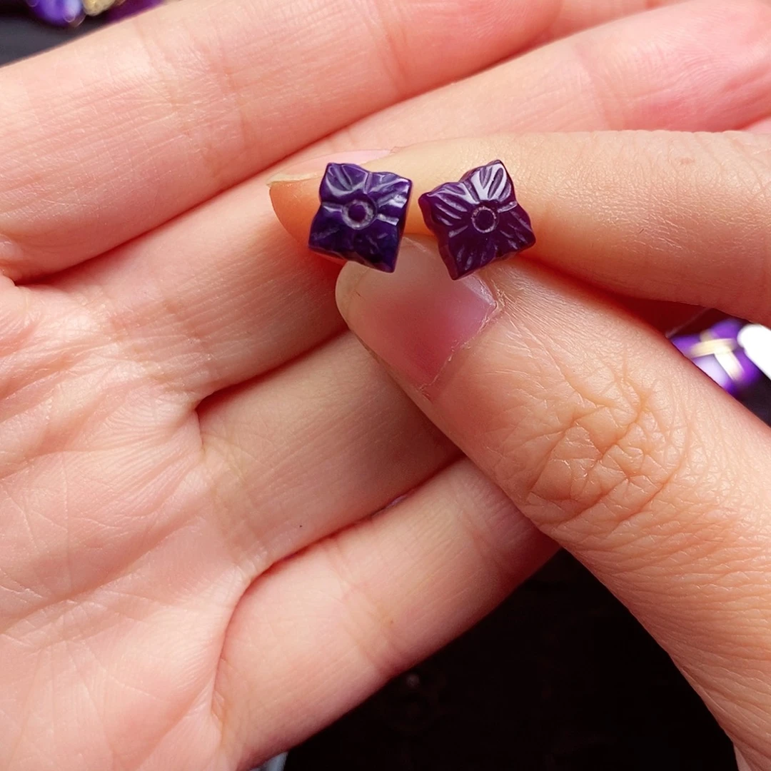 苏纪石（舒俱来）耳饰银S925镶嵌