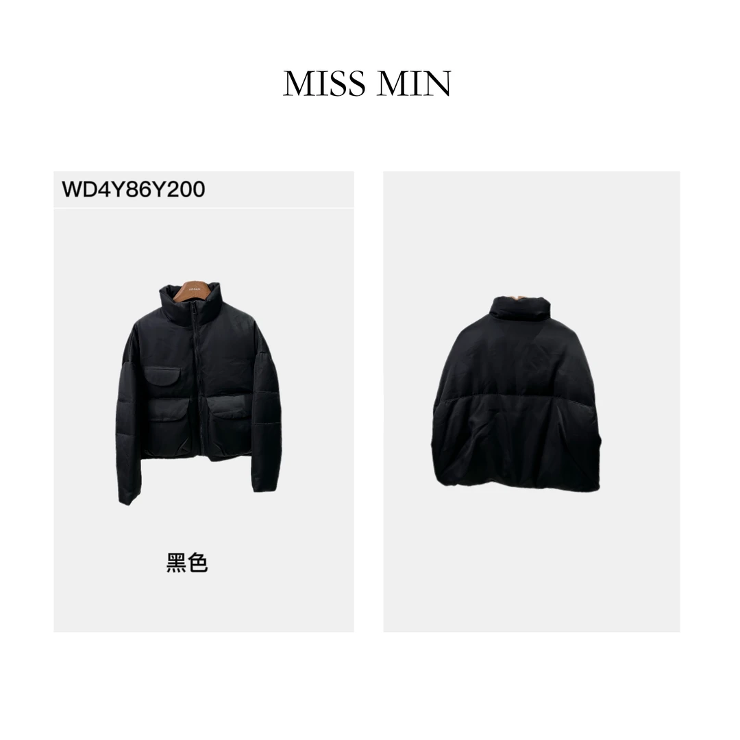 MISS MIN  WD4Y86Y200 反季保暖鹅绒服2024新高端短款羽绒服外套