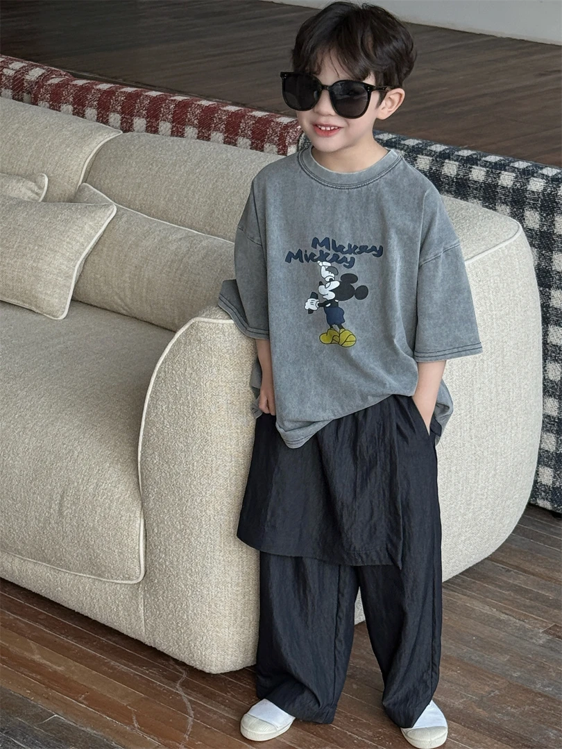 1【小石头剪刀布】2025夏季新款儿童纯棉卡通动漫米奇短袖T恤衫潮1