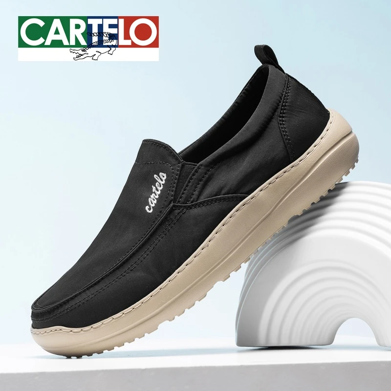 卡帝乐鳄鱼男鞋2025春季新款休闲布鞋防泼水轻便透气一脚蹬帆布鞋